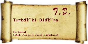 Turbéki Diána névjegykártya